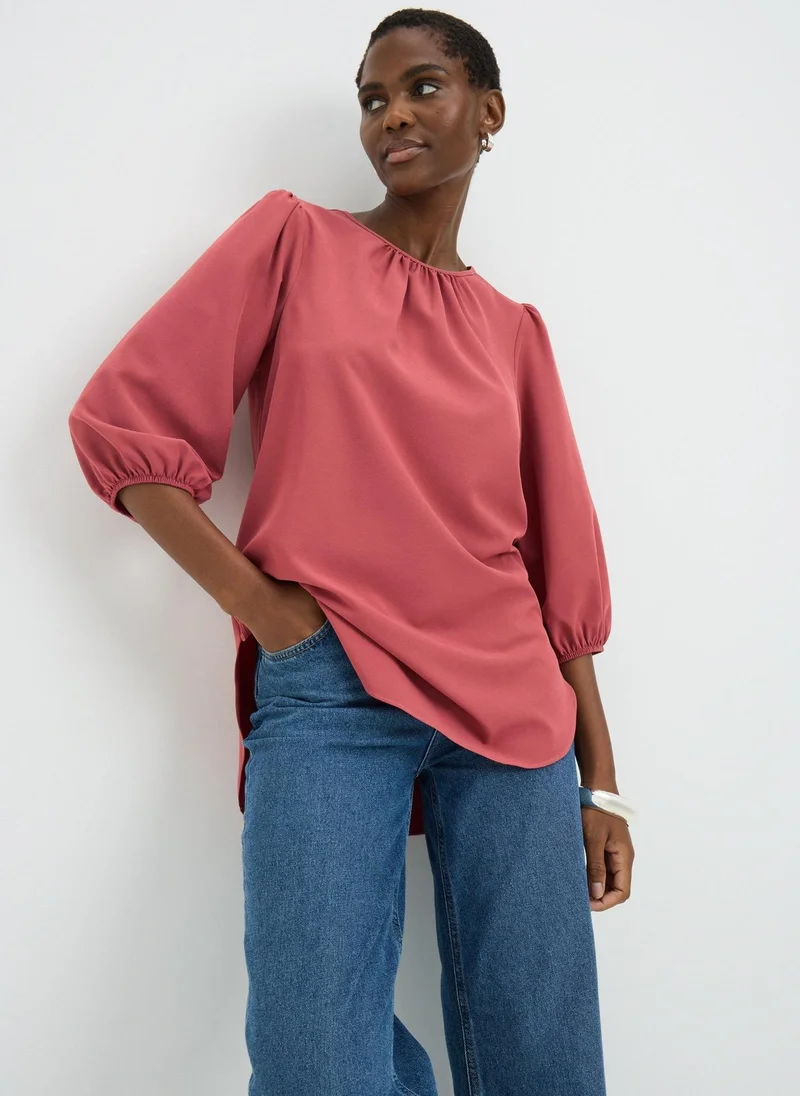 Matalan Pink Scoop Hem Blouse