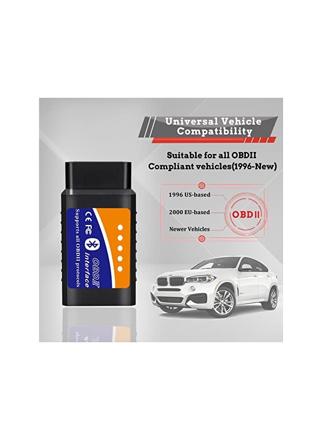 promass OBD2 Bluetooth Scanner Code Reader Reset for Android Windows, Auto Car Diagnostic Scan Tool OBDII Adapter for Check Engine Light for Torque, OBD Fusion, Car Scanner App