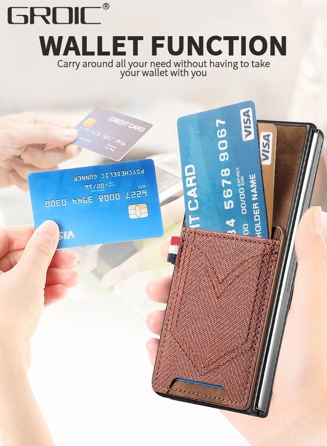 GROIC Case for Samsung Galaxy Z Fold 5 5G 7.6 Inches with Card Holder, PU Leather Slots, Protective Shockproof, Luxury Phone Flip - Image 5