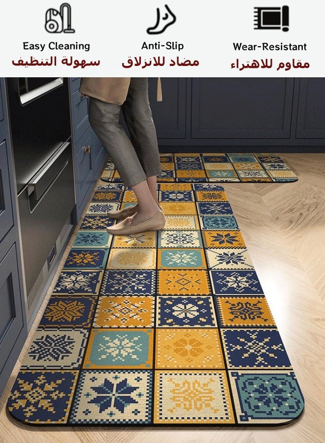 Allieuka Kitchen Floor Mat, 40x120cm/16x47in Kitchen Rug Mat Floor Runner Mat Anti-Slip Standing Mat Front of Sink Mat Kitchen Carpet Absorbent & Quick Drying for Home Kitchen Bathrooms - Image 1