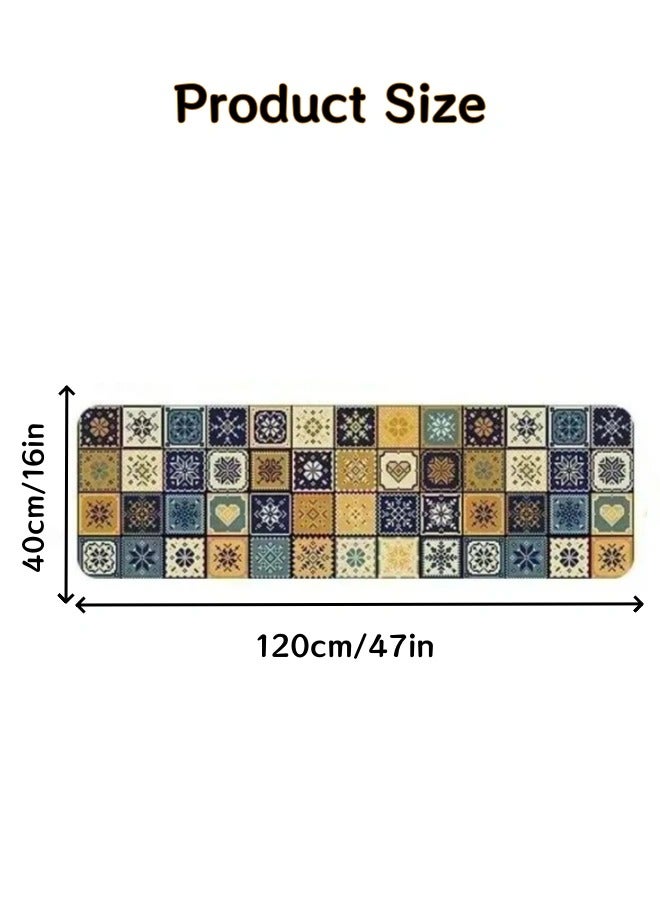 Allieuka Kitchen Floor Mat, 40x120cm/16x47in Kitchen Rug Mat Floor Runner Mat Anti-Slip Standing Mat Front of Sink Mat Kitchen Carpet Absorbent & Quick Drying for Home Kitchen Bathrooms - Image 2