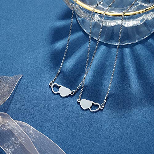 UNGENT THEM Sister Necklaces for 2 Matching Heart Friendship Best Friend Jewelry Birthday Valentine's Day Christmas Gifts 2 Big Little Sisters Teen Women - Image 4
