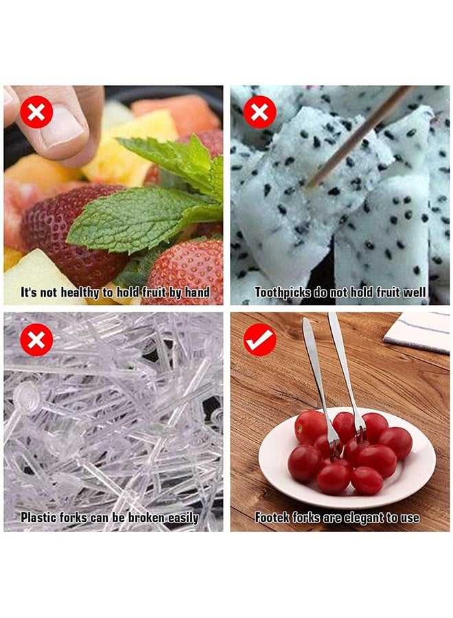 10Pack Appetizer Dessert Forks, Stainless Steel Mini Salad Fruit Tasting Forks, 5.1inch Cocktail Forks Set for Birthday Party Wedding Restaurant - Image 4