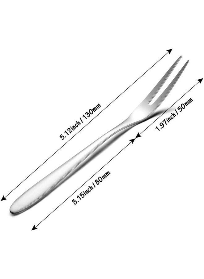 10Pack Appetizer Dessert Forks, Stainless Steel Mini Salad Fruit Tasting Forks, 5.1inch Cocktail Forks Set for Birthday Party Wedding Restaurant - Image 2