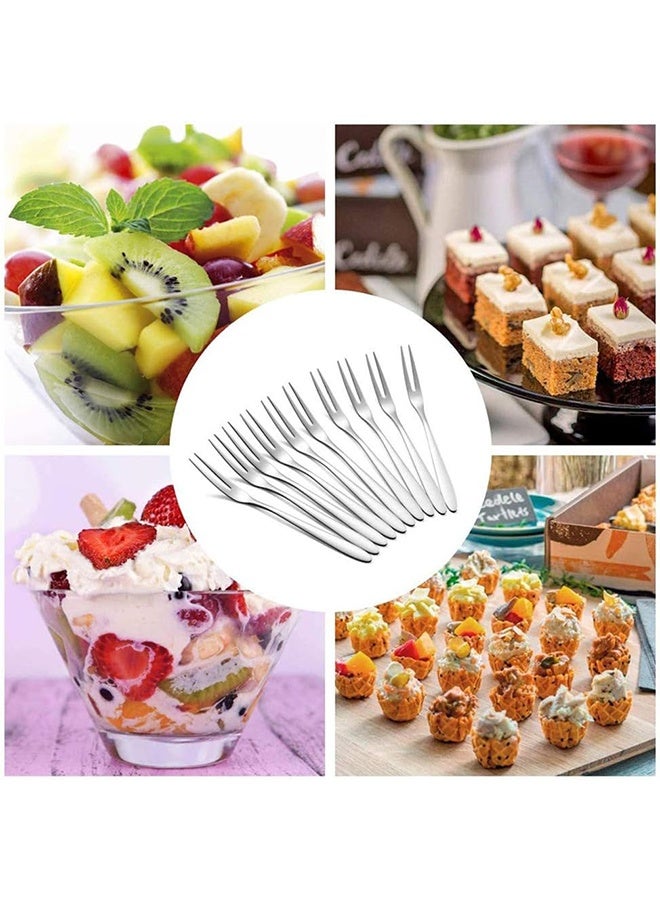 10Pack Appetizer Dessert Forks, Stainless Steel Mini Salad Fruit Tasting Forks, 5.1inch Cocktail Forks Set for Birthday Party Wedding Restaurant - Image 5
