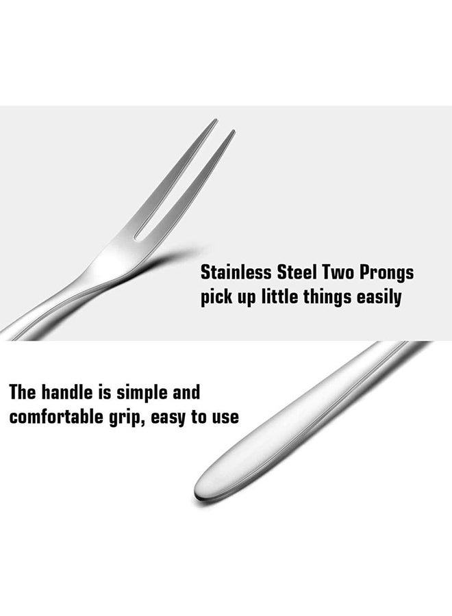 10Pack Appetizer Dessert Forks, Stainless Steel Mini Salad Fruit Tasting Forks, 5.1inch Cocktail Forks Set for Birthday Party Wedding Restaurant - Image 3