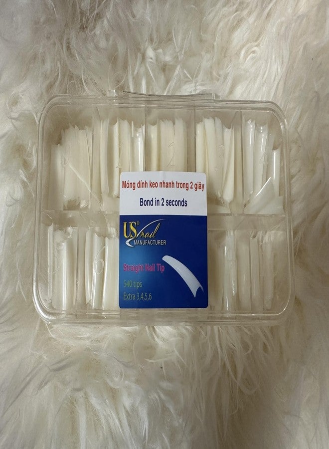 NAIL TIP BOX- 540 TIPS BY US NAIL TIPS (STRAIGHT NAIL TIP) - Image 1