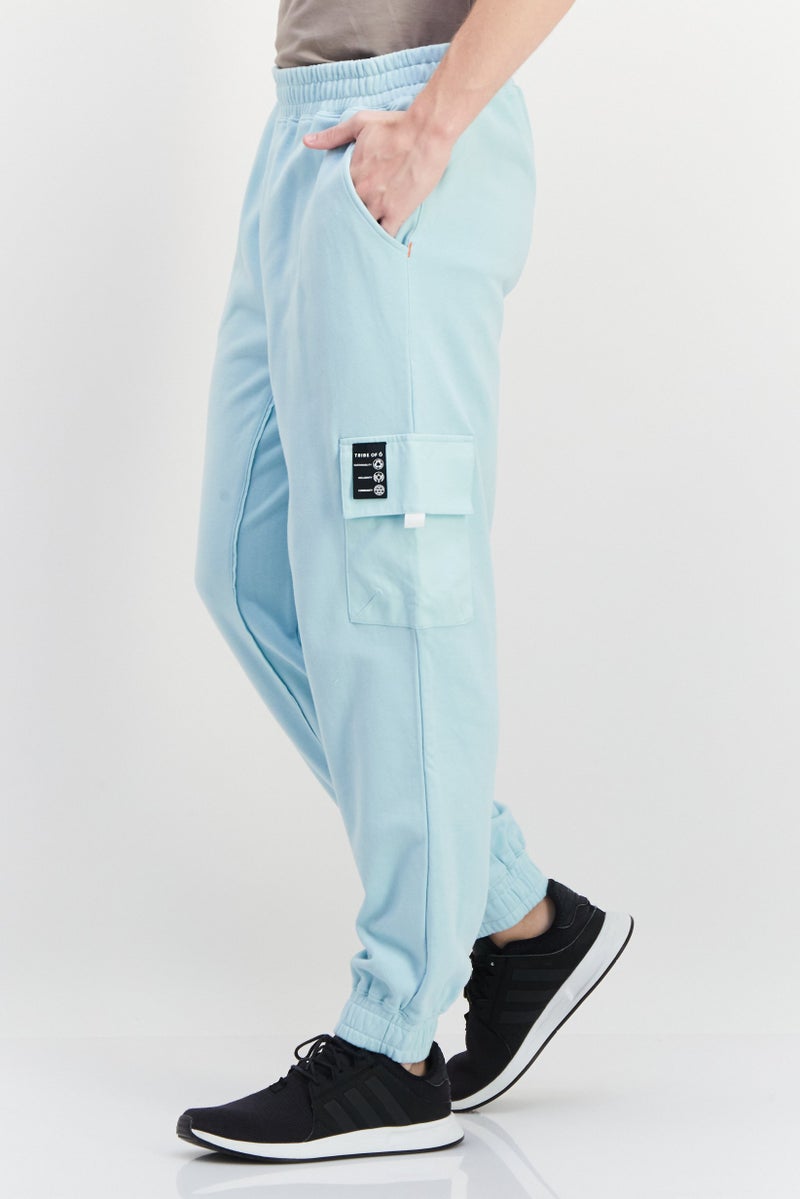 TRIBE OF 6 Men Sportswear Fit Training Sweatpants, Light Blue - Image 2