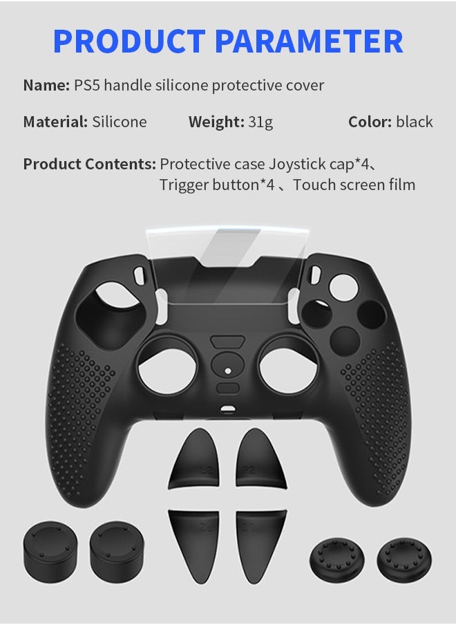 Generic - PS5 Joystick Protector, PS5 Accessories Protective Cover with 4 Joystick Caps, 4 Trigger Buttons, and Touch Screen Film - Image 1