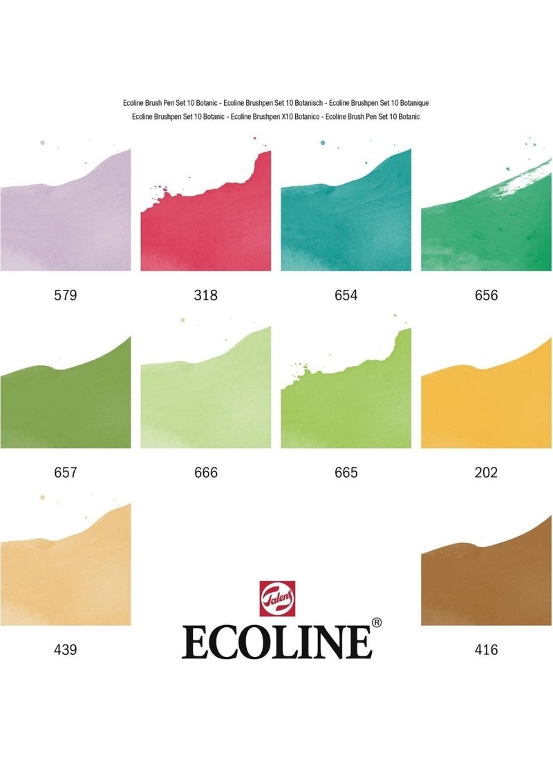 Talens - Ecoline Brush Pen 10LU Botanical Colors - Image 1
