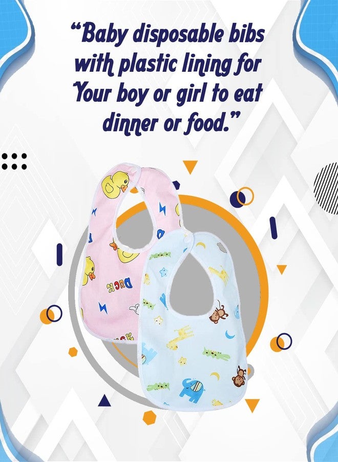 BTfash Babies Soft Button Bib for Feeding | Waterproof Bib for New Born | Washable Feeding Aprons for Infants & Toddlers | Reusable, Comfortable & Ideal for Mealtime | Gentle on Skin (Assorted_PO2) - Image 5