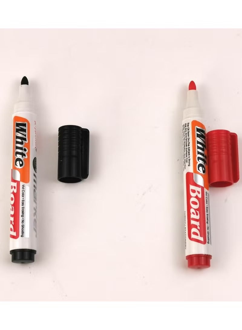 وايت مجموعة من 3 أقلام قابلة للمسح الجاف للسبورة البيضاء-عالية الجودة مع ممحاة - للاستخدام التعليمي والمهني - Image 3