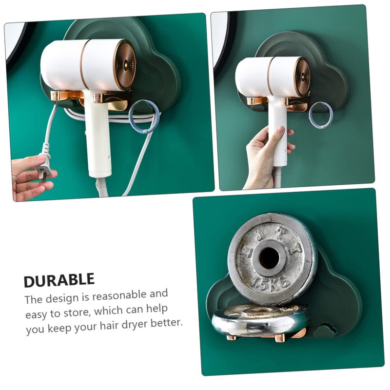 Collapsible Hair Dryer Rack Wall Mounted Adhesive Holder Space Saving Storage Solution - Image 5
