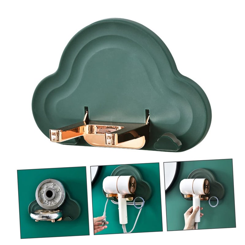 Collapsible Hair Dryer Rack Wall Mounted Adhesive Holder Space Saving Storage Solution - Image 3