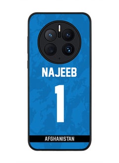 Rugged Black Edge Case for Huawei Mate 50 Pro, Slim fit Soft Case Flexible thin Cover - Player Name - Najibullah Zadran, Jersey Number- 1
