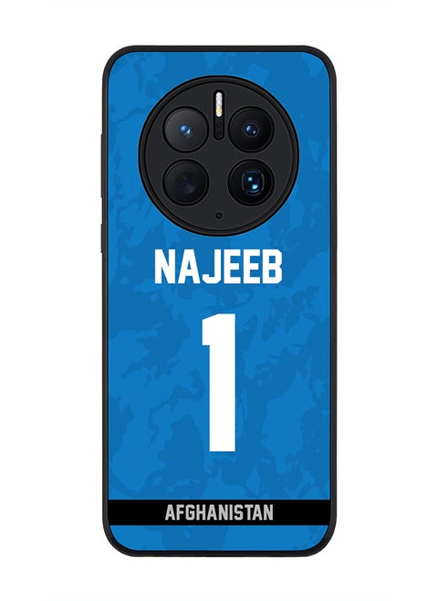 Rugged Black Edge Case for Huawei Mate 50 Pro, Slim fit Soft Case Flexible thin Cover - Player Name - Najibullah Zadran, Jersey Number- 1