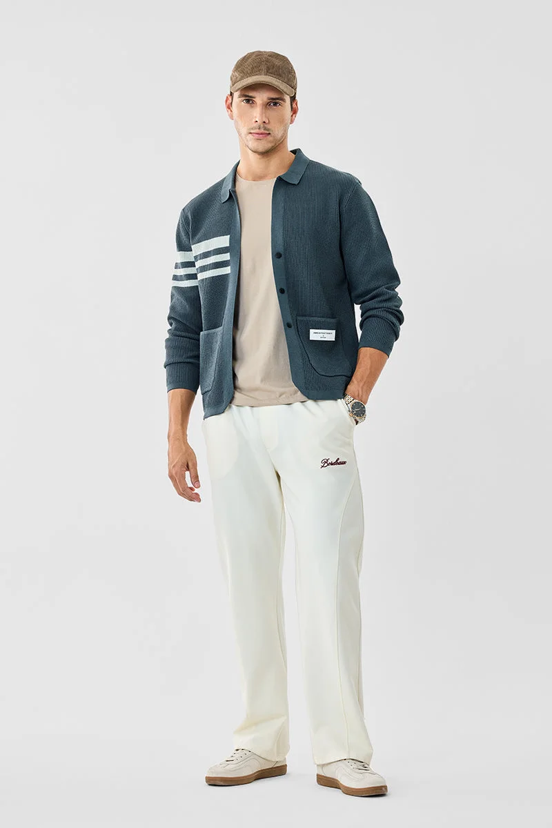 سنيتش Grey Striped Long Sleeve Regular Fit Sweater