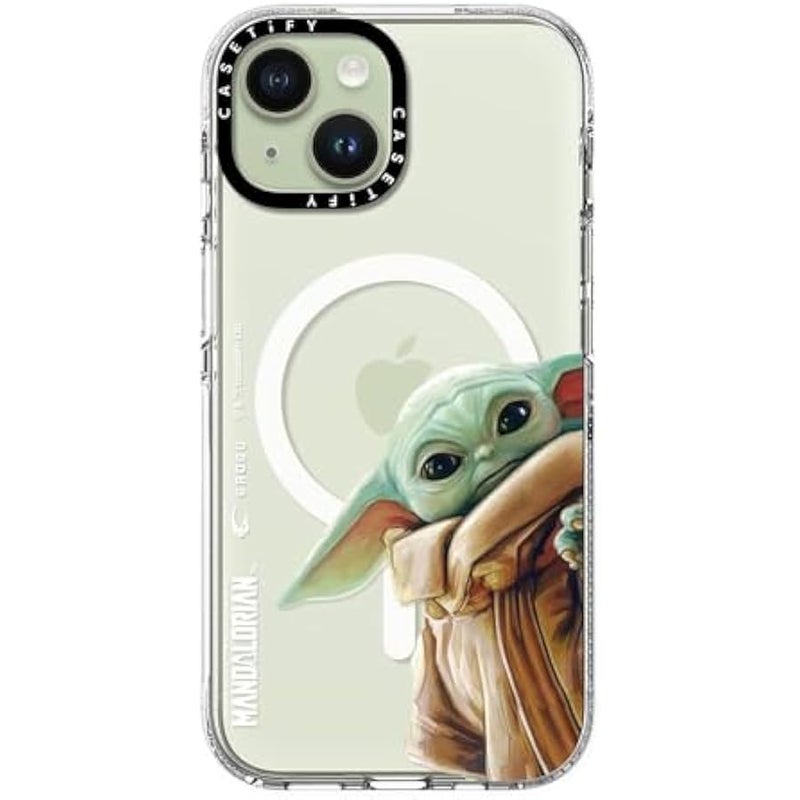 كاستيفي CASETiFY Clear iPhone 15 Case 【Mandalorian Co-Lab/Not Yellowing / 6.6ft Drop Protection/Compatible with Magsafe】 - Grogu - Clear - Image 3