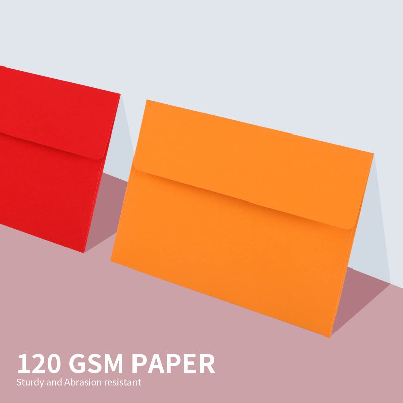 Granhoolm 50 pack 4x6 Envelopes,A6 Invitation Envelopes 6.5 x 4.75 For 4x6 Cards- Peel & Press,Ideal for Invitations,Weddings,Parties,Greeting Cards,Photos(colorful) - Image 2
