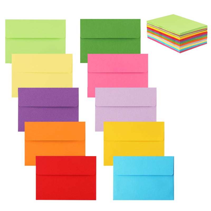 Granhoolm 50 pack 4x6 Envelopes,A6 Invitation Envelopes 6.5 x 4.75 For 4x6 Cards- Peel & Press,Ideal for Invitations,Weddings,Parties,Greeting Cards,Photos(colorful) - Image 1