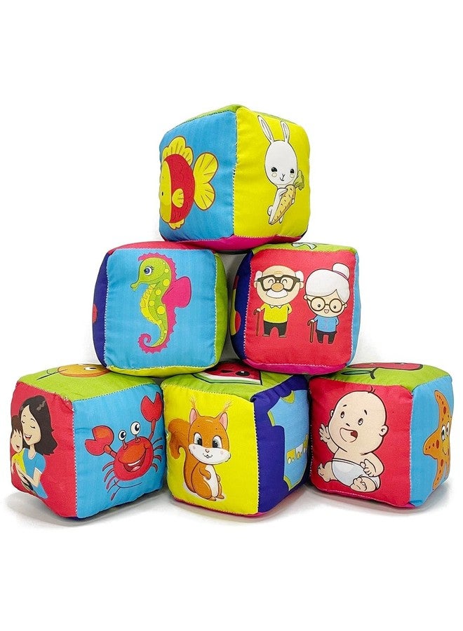 Kafron Plush Soft Toy Dice Cubes – Set of 6 | Multicolor Stuffed Dice for Kids & Adults | 3 x 3 Inch | Fun Learning, Indoor Games & Party Decoration - Image 1