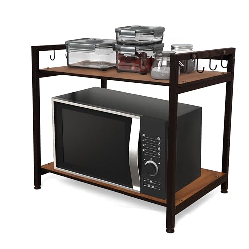 KYZEN Deluxe Microwave Oven OTG Stand for Kitchen Counter, Toaster Organizer, Extra Storage with Side Hooks for Home & Kitchen Appliances 2T_Deluxe - Image 1