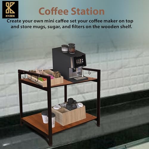 KYZEN Deluxe Microwave Oven OTG Stand for Kitchen Counter, Toaster Organizer, Extra Storage with Side Hooks for Home & Kitchen Appliances 2T_Deluxe - Image 3