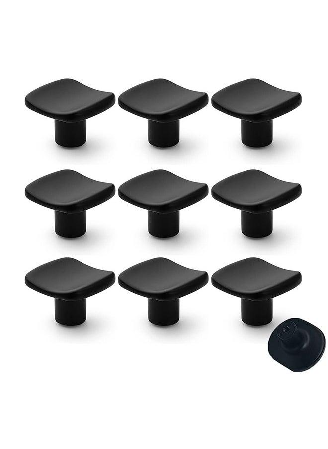 Peachjoy Kitchen Cabinet Knobs of Oval,Quality Drawer and Dresser Knob, Handle Pulls for Cabinet Doors, Bathroom Drawers,32mm,10 Pack,Matte Black  - Image 1