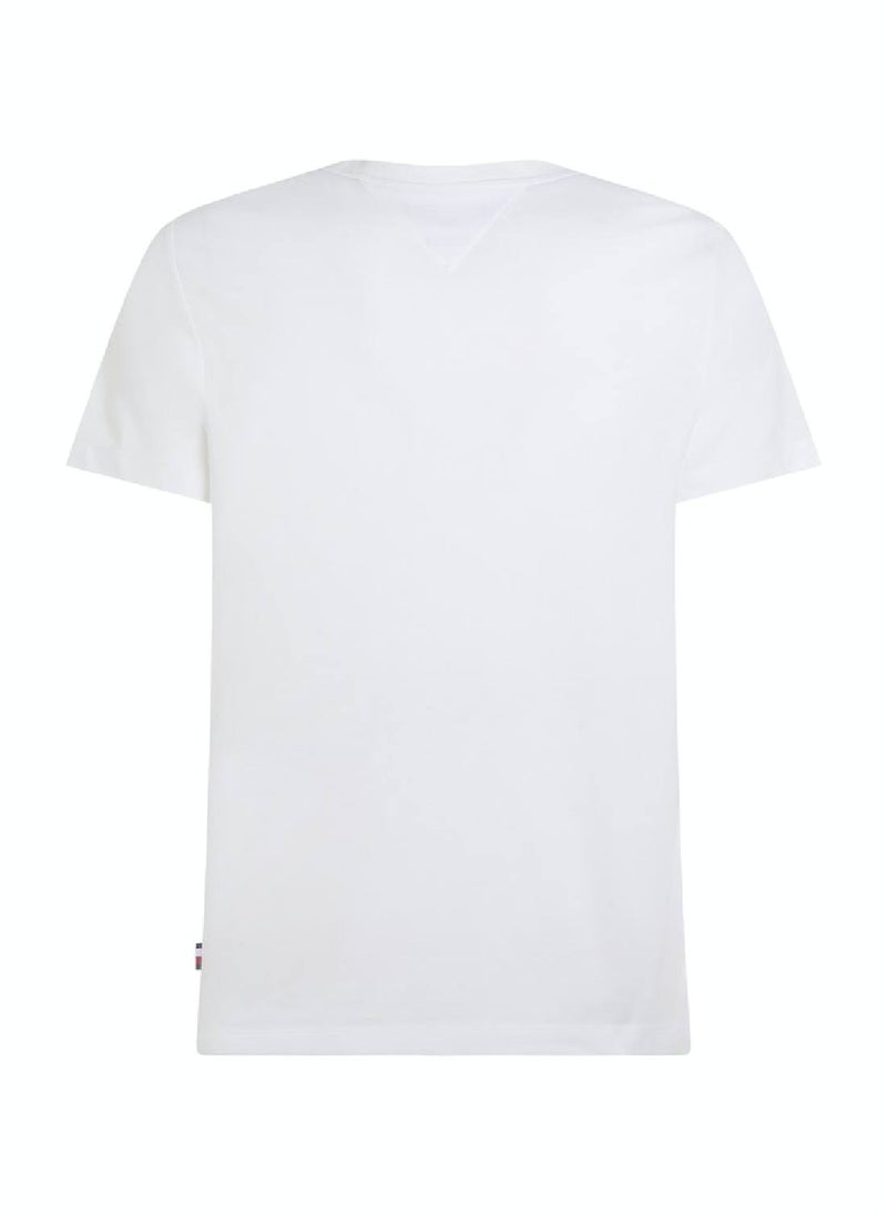 TOMMY HILFIGER Men's Hilfiger Roundel Logo T-Shirt - Cotton, White  - Image 4