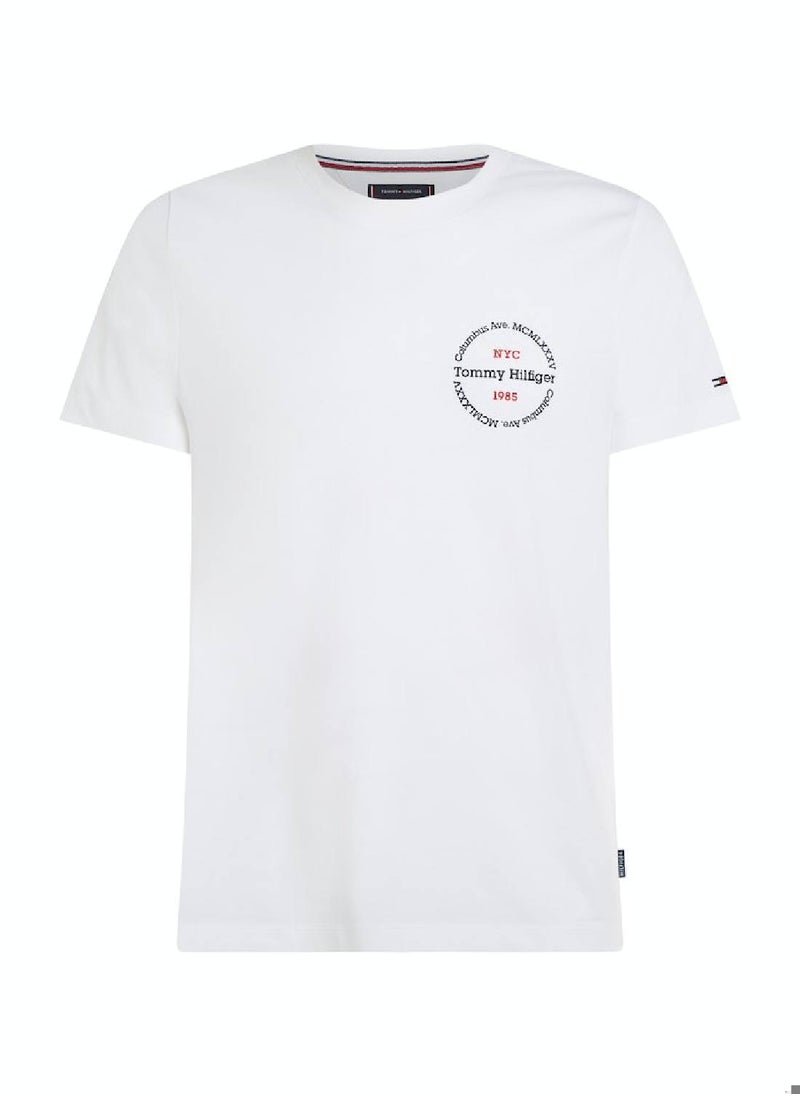 TOMMY HILFIGER Men's Hilfiger Roundel Logo T-Shirt - Cotton, White  - Image 2