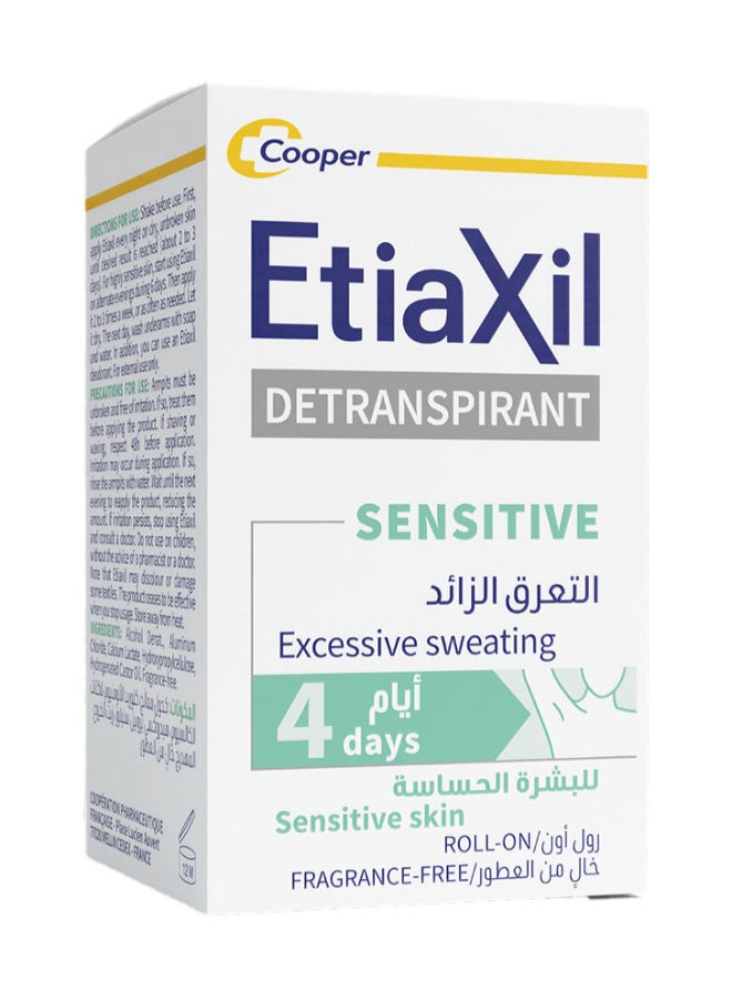 Etiaxil DETRANSPIRANT ANTIPERSPIRANT DEO UNDERARMS 4 DAYS ROLL ON 15ML - Image 1