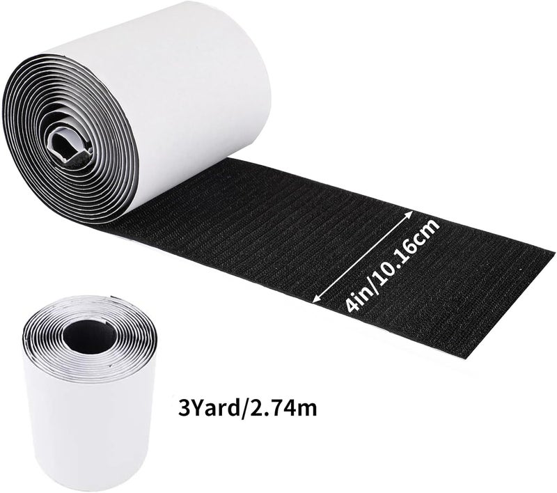 Cocoboo 4 Inch x 9 Feet Hook and Loop Tape for Couch Cushions, Strips with Adhesive, Nylon Self Adhesive Heavy Duty Strips for Home Office School Car and Crafting Organization - Image 2