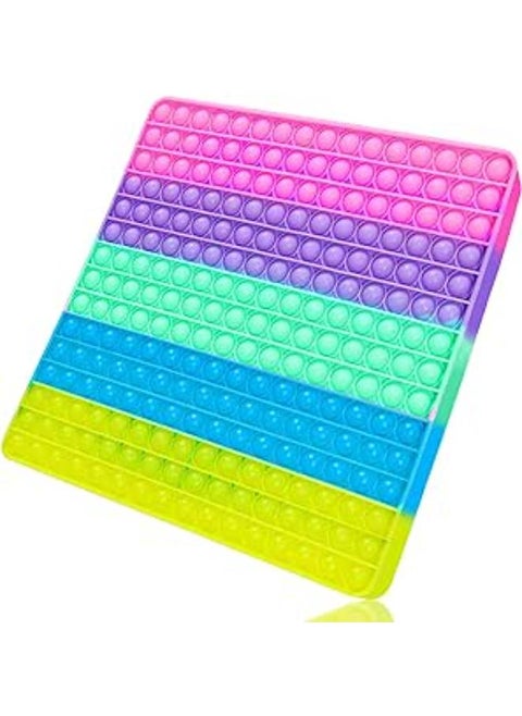 KICOSOADT Pop it Set, popit XXL Toys, Rainbow Pop It Toy, Push Pop Bubble Fidget Sensory Toy for Children and Adults, Fidget Popper Stress Reliever - 30 cm XXL Pop It Toy (225 Bubble Square)