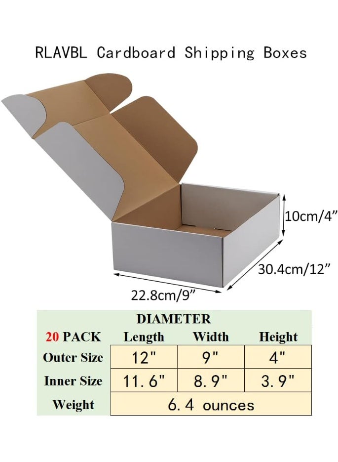 Corrugated Cardboard Shipping Boxes – White Mailer Boxes for Packing & Shipping, Set of 20 Small Parcel Boxes, Sturdy Corrugated Mailers for Packaging, Moving, Storage, Shipping Supplies & E-Commerce Delivery - Image 3