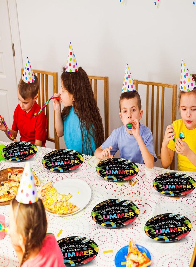 CHUNNIN 48Pcs School's Out for The Summer Party Plates for End of School Year Party Decorations Summer End of School Disposable Dessert Plates School's Out Themed 7 Inch Decors for Graduation Party Supplies - Image 5