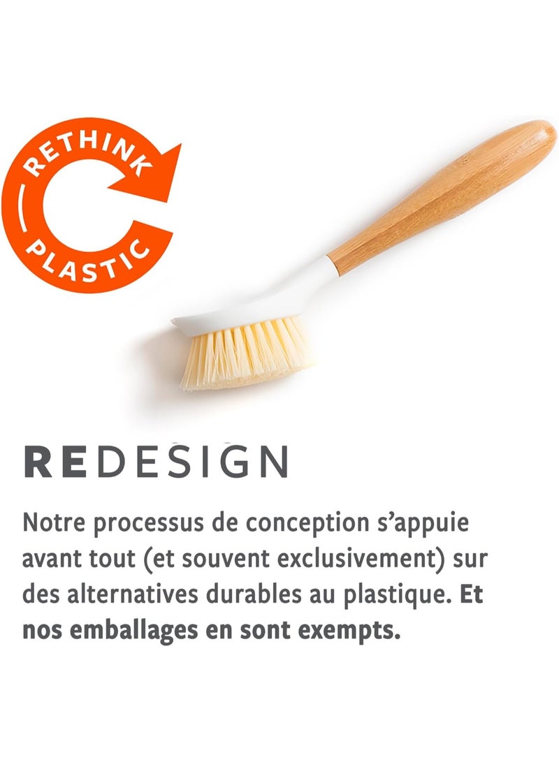 Full Circle Full Circle The Ring Bamboo Vegetable and Fruit Cleaning Brush - A Versatile Scrubber for Food, Including Potatoes, Mushrooms, and Veggies with Recycled Bristles and Handle  - Image 2