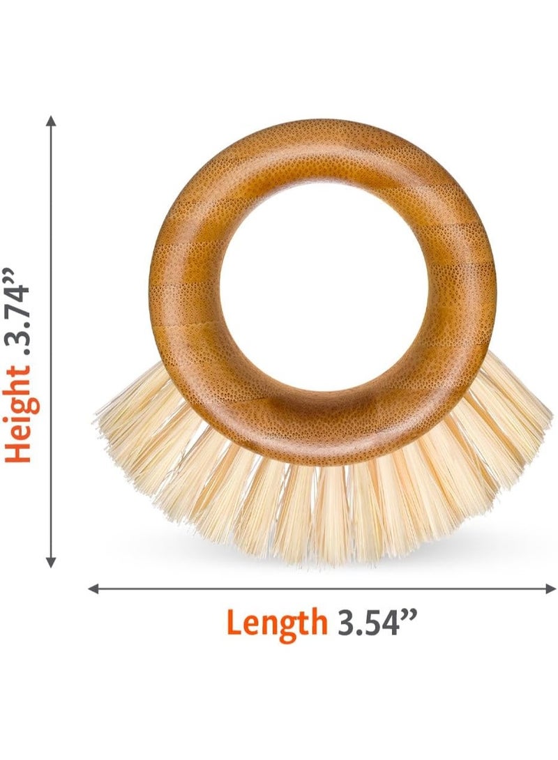 Full Circle The Ring Bamboo Vegetable and Fruit Cleaning Brush - A Versatile Scrubber for Food, Including Potatoes, Mushrooms, and Veggies with Recycled Bristles and Handle - Image 2
