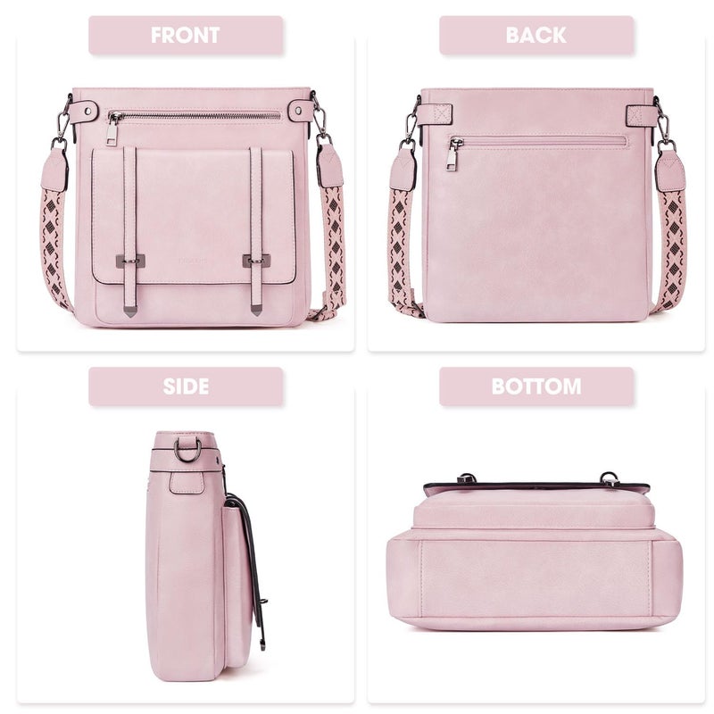 Roulens Crossbody Bags for Women,Multi Pocket Crossbody Purses Vegan Leather Shoulder Handbags Travel Purse Adjustable Strap - Image 4