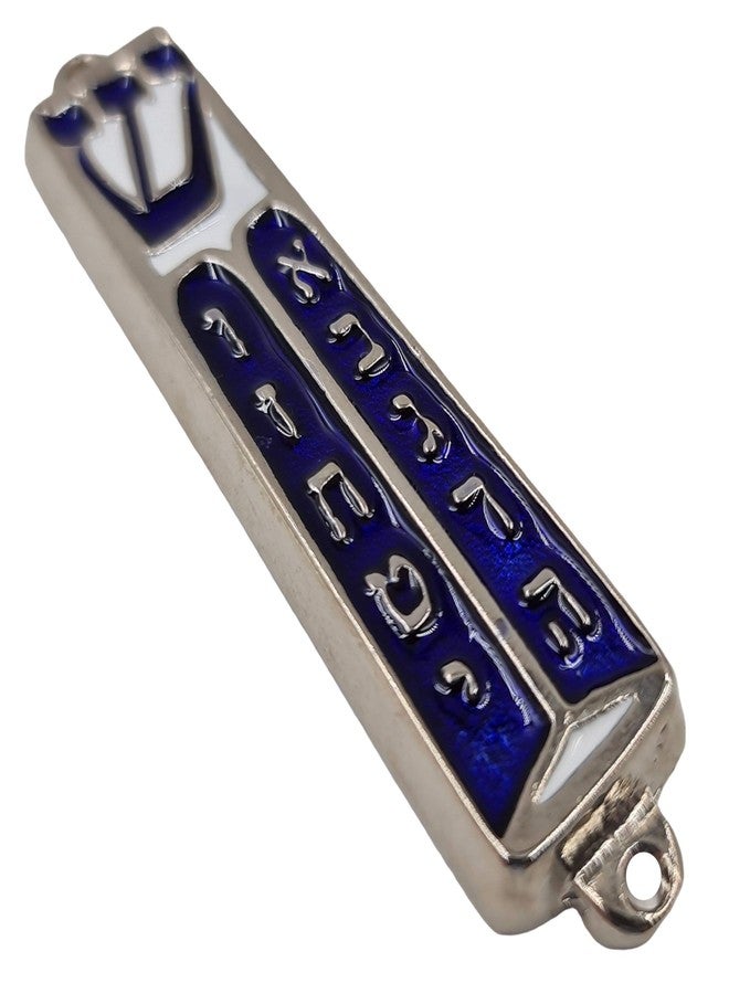 Talisman4U Ten Commandments Mezuzah with Scroll Silver Tone Blue Enamel Israel Door Mezuza 3.5 Inch - Image 4