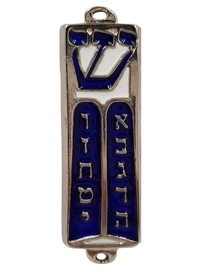 Talisman4U Ten Commandments Mezuzah with Scroll Silver Tone Blue Enamel Israel Door Mezuza 3.5 Inch - Image 5