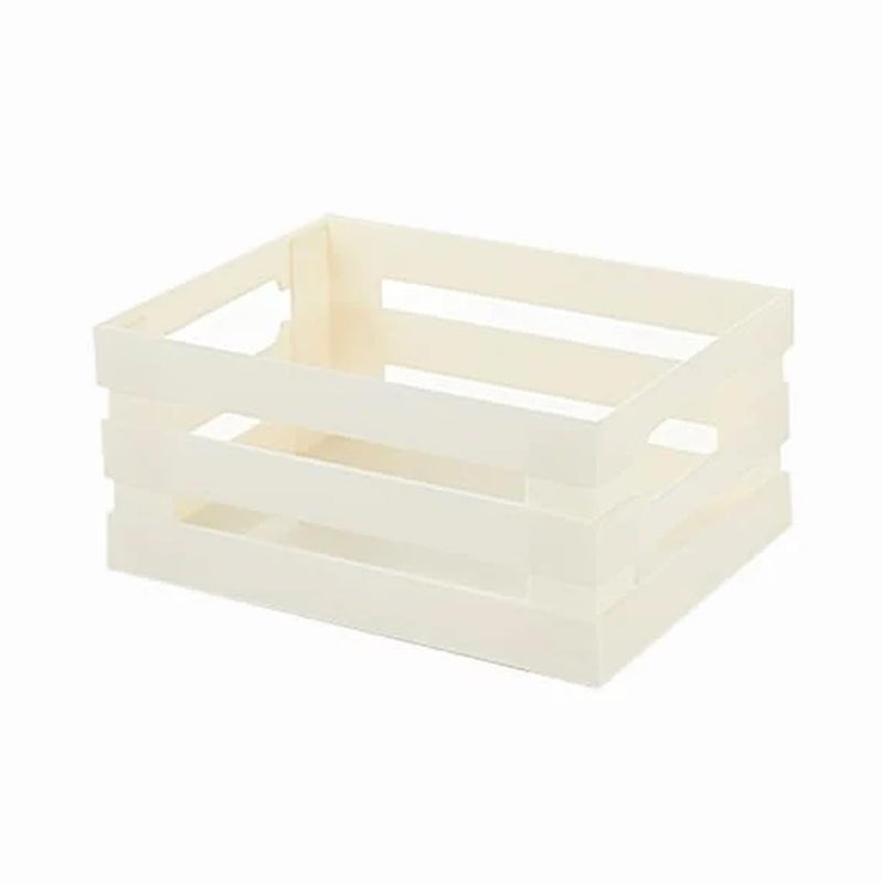 Kuber Industries Multipurpose Portable Small Storage BasketBox For Storage Without LidPack of 2 Beige - Image 2