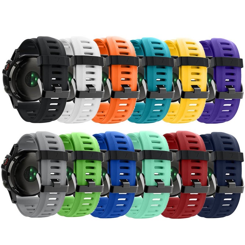 QGHXO حزام لجهاز Garmin Fenix 3، حزام ساعة بديل من السيليكون الناعم لجهاز Garmin Fenix 3 HR الذكي (بدون متتبع) - Image 1