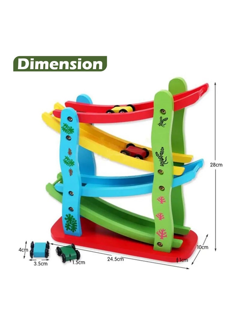 بلومنغ تايم لعبة سيارة مسار خشبية، للأطفال الصغار ألعاب تعليمية لبناء مونتيسوري - Image 3