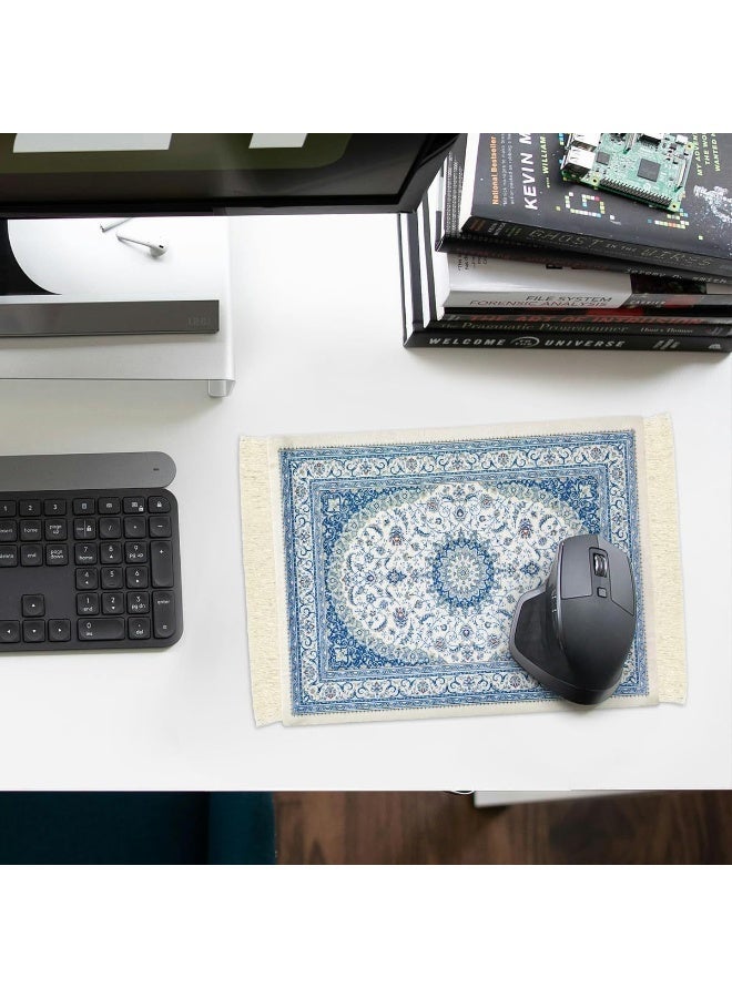 Persian Carpet Style Coasters Mouse Pad  Oriental Vintage Bohemian Rug Desk Pad Miniature Mouse Mat Coaster Table Décor for Office Home - Image 2