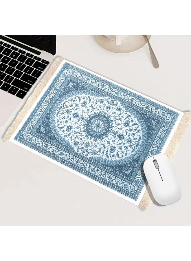 Persian Carpet Style Coasters Mouse Pad  Oriental Vintage Bohemian Rug Desk Pad Miniature Mouse Mat Coaster Table Décor for Office Home - Image 1