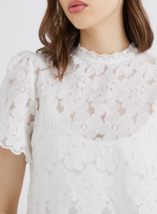 Take Two Women White Floral Embroidered Top - Image 4
