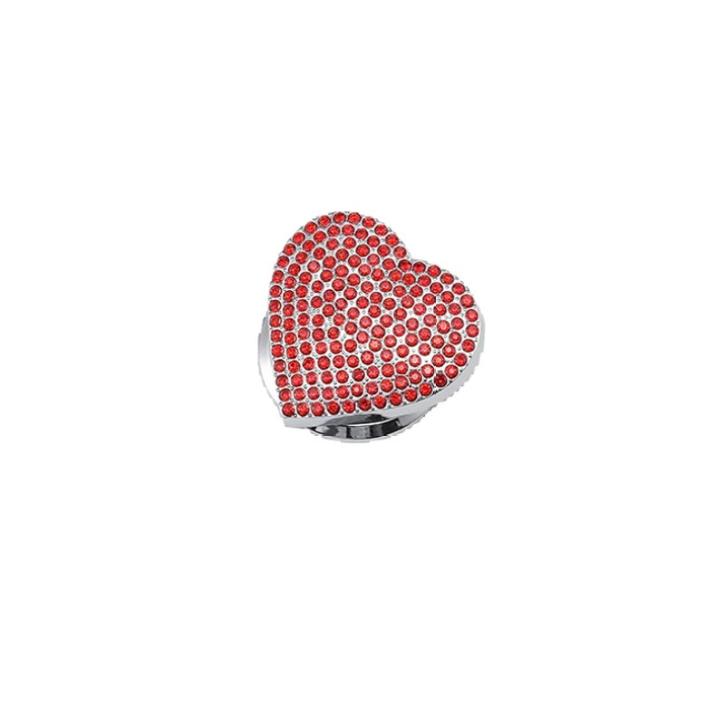 Heart Shaped Push Start Button Cover 1.75 x 1.60 x 0.63 Inch Red Rhinestone - Sparkling Diamond Heart Design Push to Start Button Decoration - Durable Zinc Alloy Construction Waterproof Engine Start B - Image 1