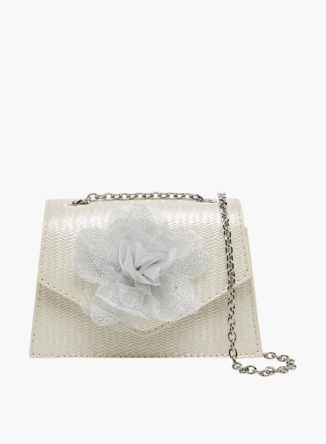 Celeste Floral Applique Crossbody Bag with Chain Strap Ramadan Collection