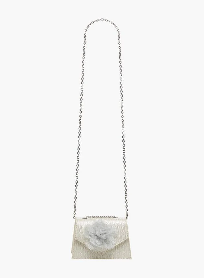 Celeste Floral Applique Crossbody Bag with Chain Strap Ramadan Collection