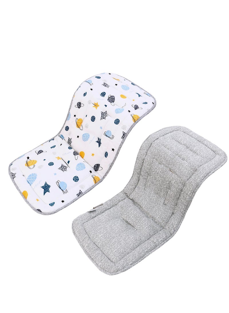 Miracle Baby 1PCS  Soft Toddler Stroller Cushion, Toddler Car Seat Insert, Reversible Universal Breathable Stroller Mat, 100% Cotton Cover Toddler Seat Pad Liner - Image 1